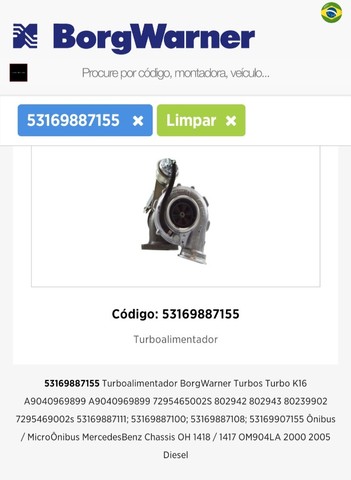 Turbina Borg Warner para motor OM 904 LA de 2000 a 2005 - Foto 7