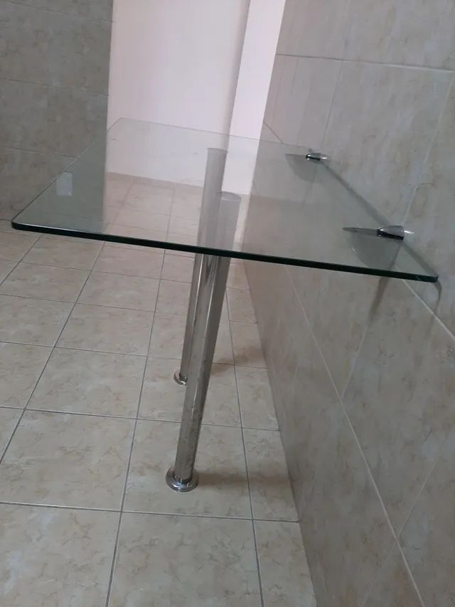 Mesa de Vidro Temperado 100 x 60 cm + Base de Inox - Foto 4