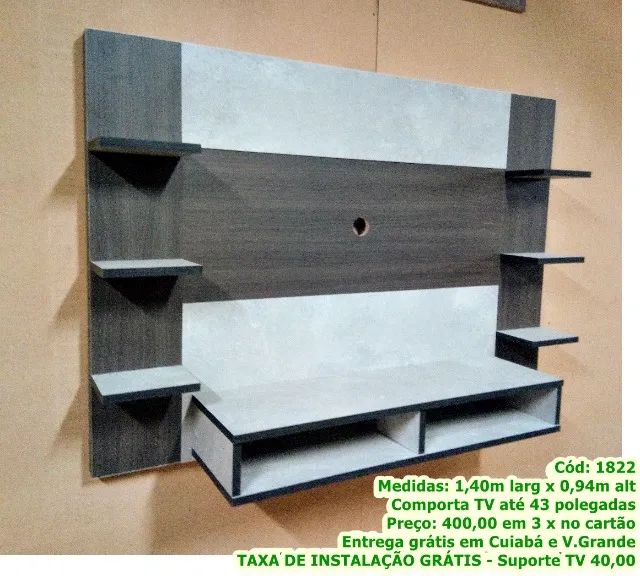 Painel para TV até 43 - MDF - (NOVO) instalação grátis