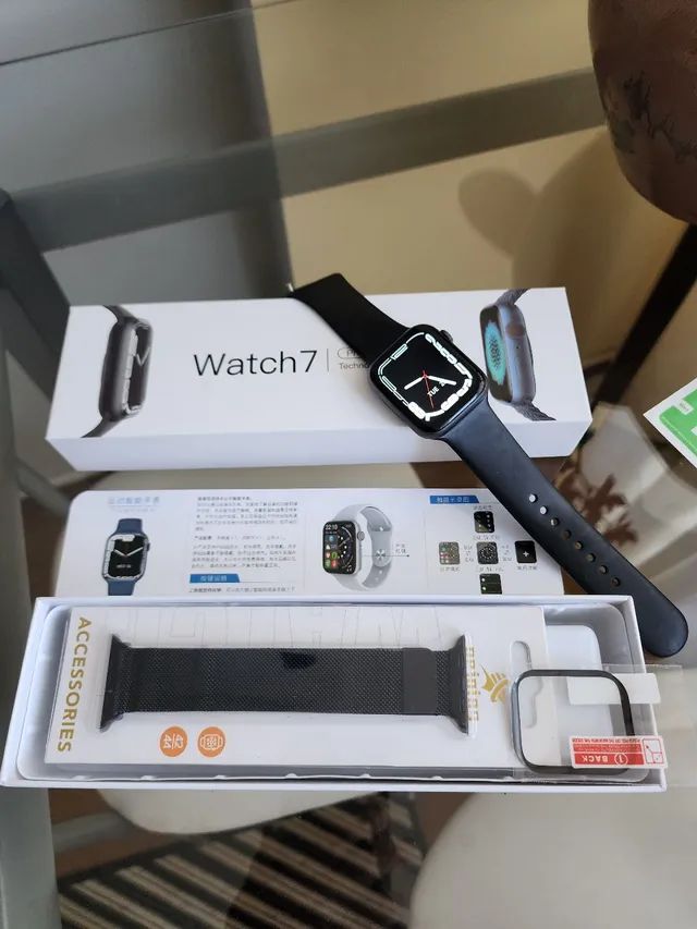 Smartwatch W27 Pro Serie 7 V Global Português Ligações Saúde<br><br>