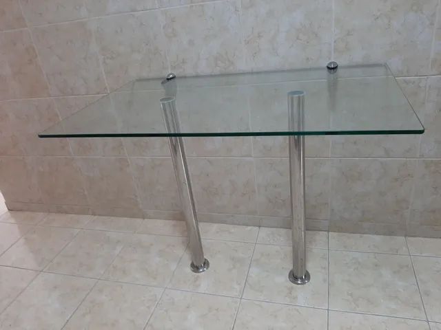 Mesa de Vidro Temperado 100 x 60 cm + Base de Inox - Foto 3
