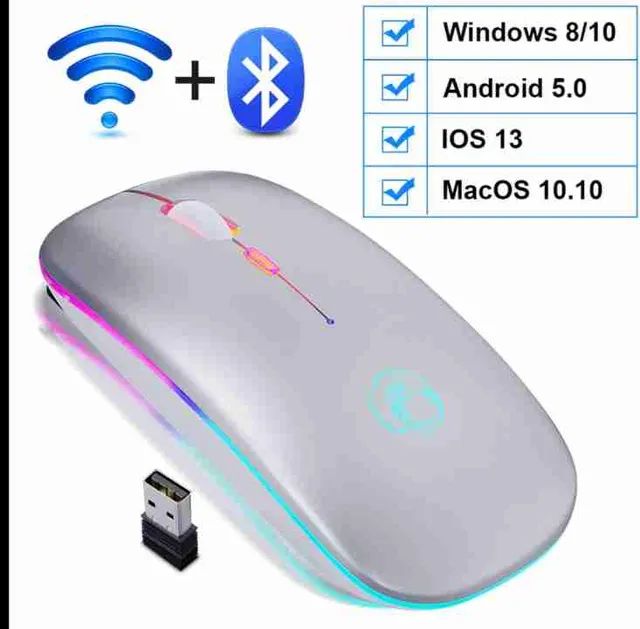 Mouse Bluetooth Recarregável Mac Note PC Tablet Novo   - Foto 4