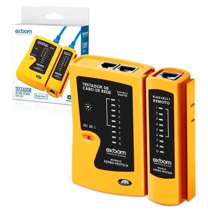 Testador Rj45 Testador De Cabos Rede Lan Rj45 Rj11 Exbom - Foto 3