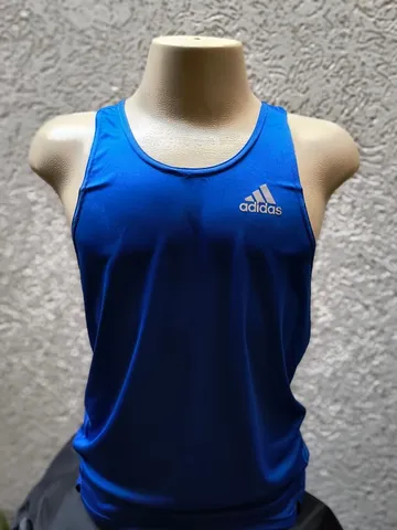 Camiseta Regata Adidas Azul Tamanho P