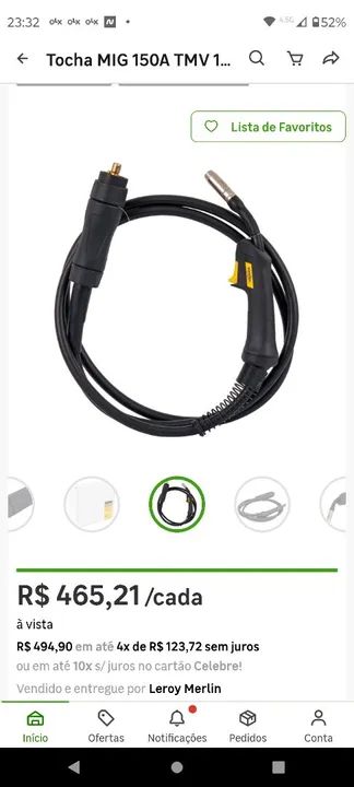 Tocha MIG 150A TMV 153 vonder