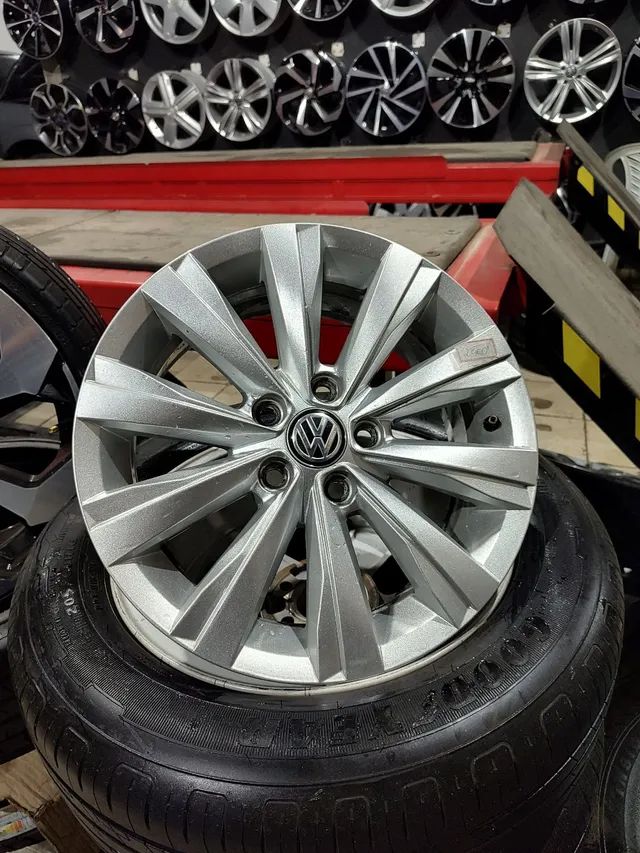 Rodas aro 15 semi novas modelo.virtus em 10 x sem juros furacão 5x100 - Foto 3