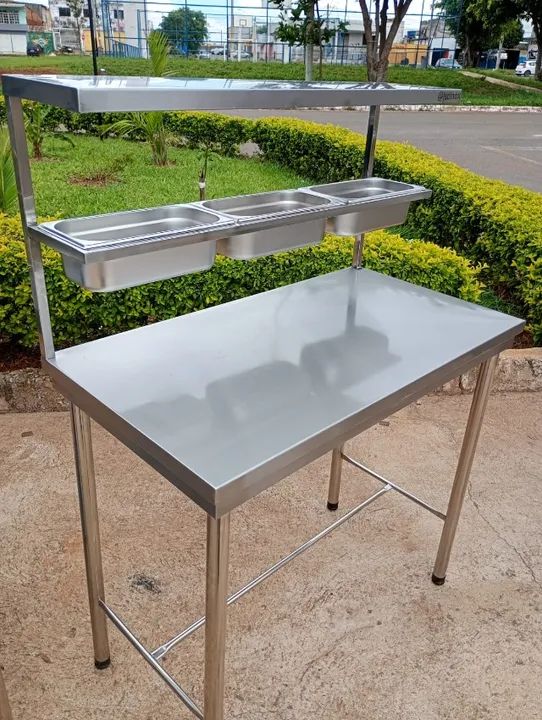 Mesas condimentadoras inox a pronta entrega_ vários modelos e medidas  - Foto 4