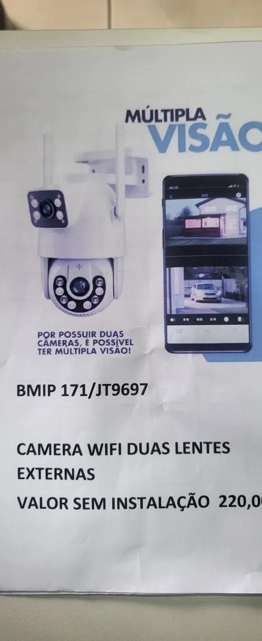 Câmera Wifi 2 Lentes Externas BMIP 171/JT9697