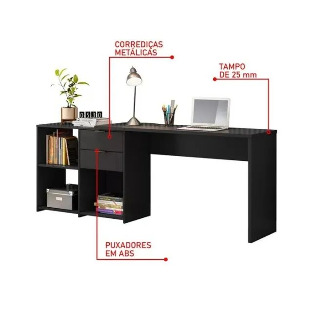 "Organização Inteligente: Mesa Office NT 2060 com Design Funcional e Espaço Otimizado" - Foto 4
