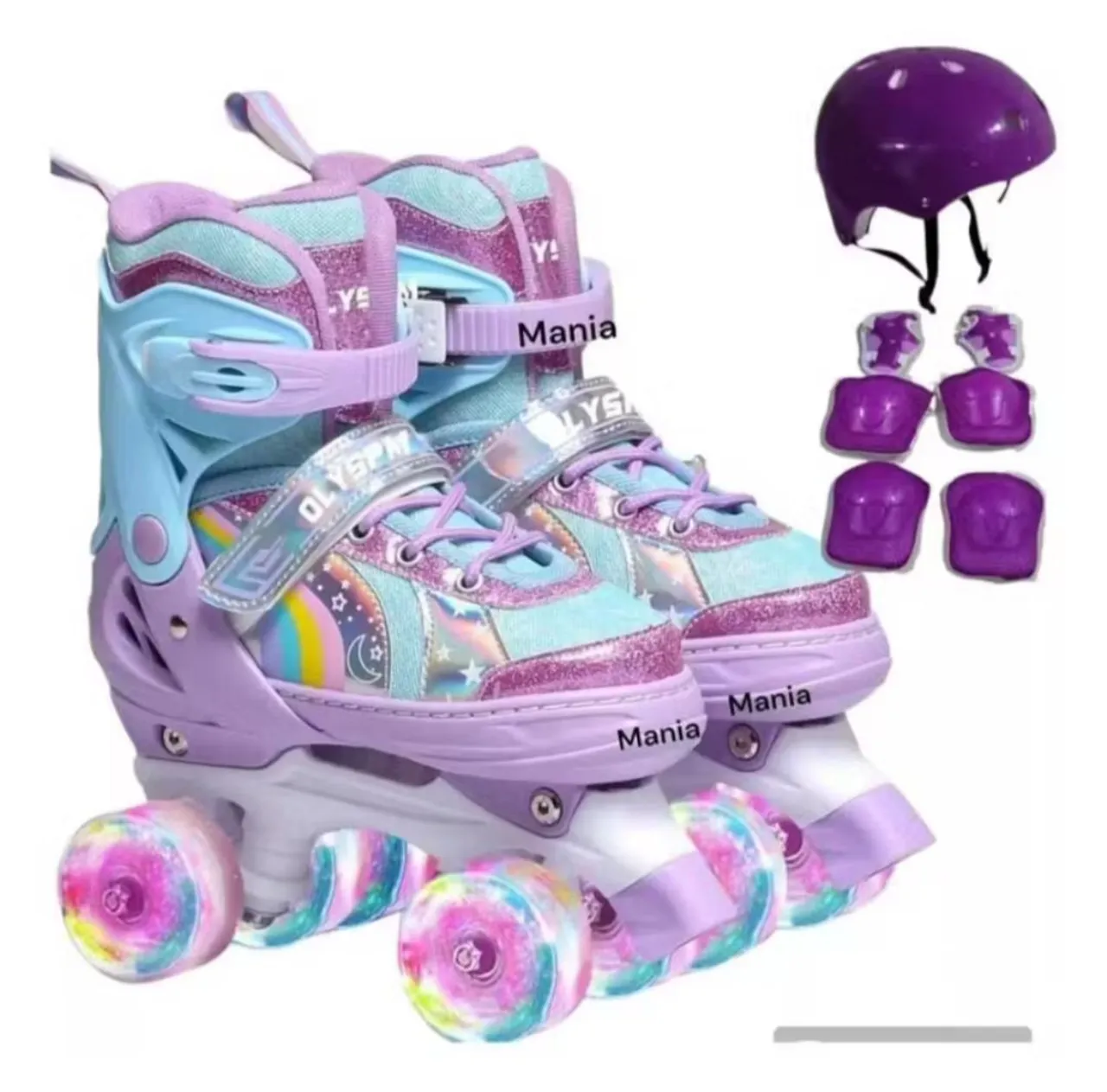 Patins Roller Skate com Kit de Proteção - Mania
