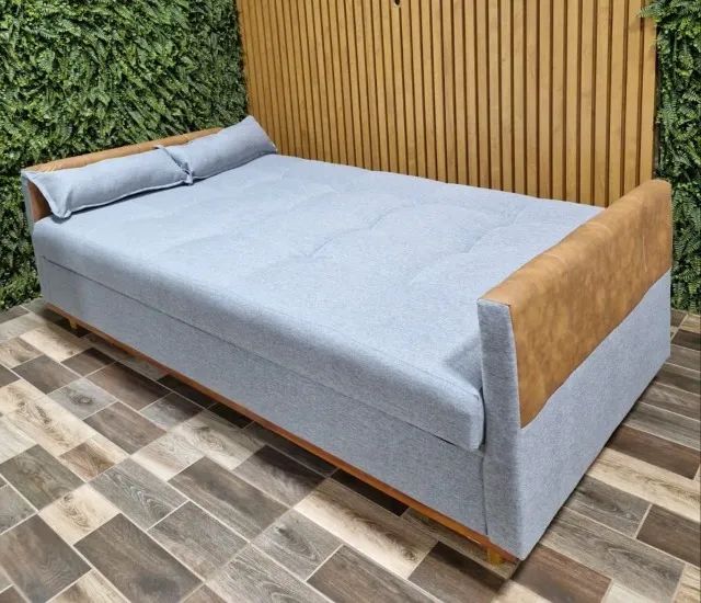 Sofá Cama Baú Bariloche 2,05m Linho Varios modelos Novo - Foto 2
