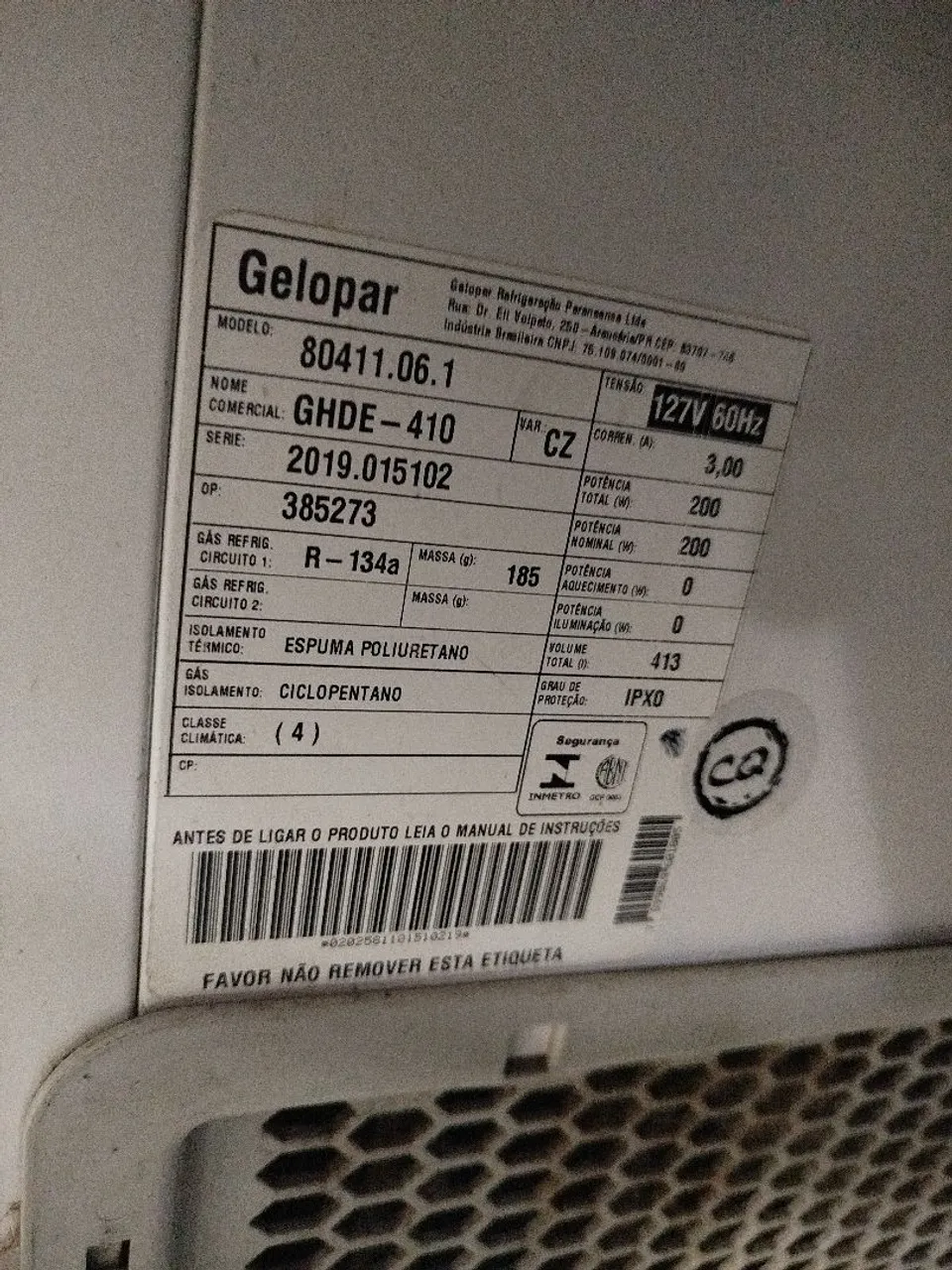 Geladeira Gelopar GHDE-410 385L
