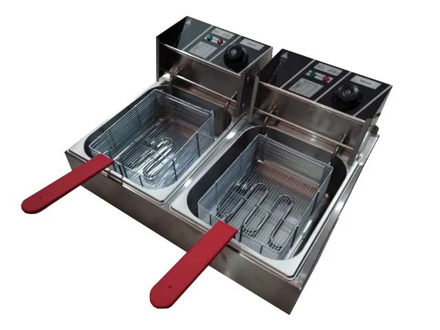 Fritadeira Elétrica 2 Cubas 10 Litros 6000w 220v Stevan Metal - Foto 4