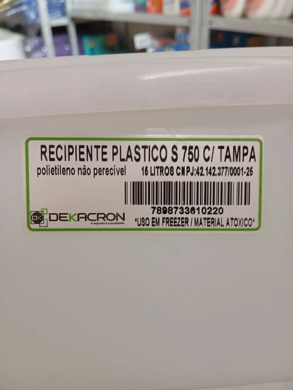 Recipiente Plástico 16 Litros