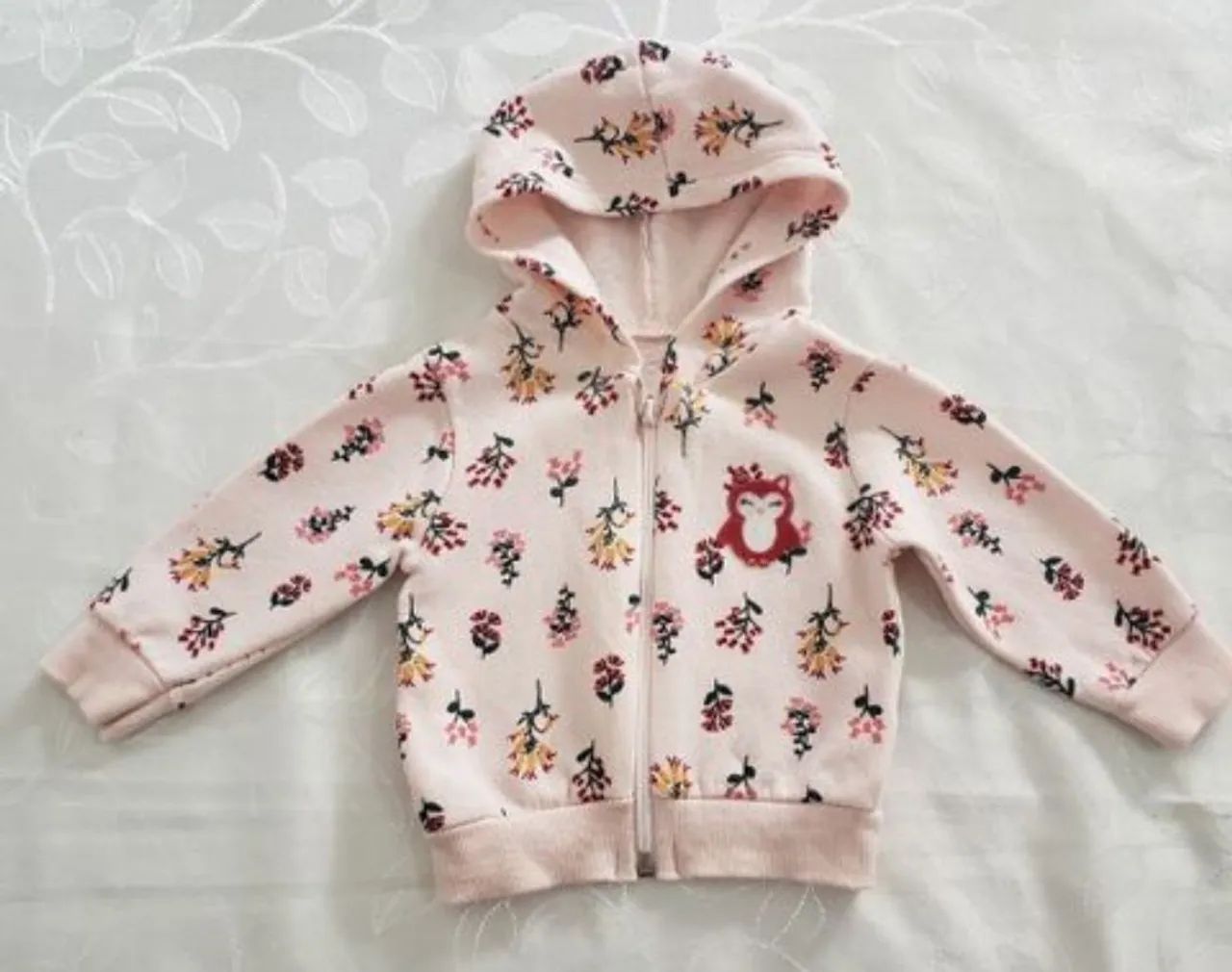 Conjunto Infantil Floral com Capuz e Calça - Foto 2