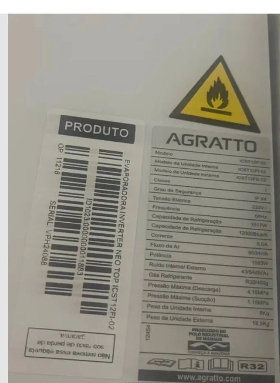 Ar Condicionado Split Inverter Agratto - Foto 2