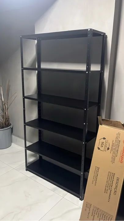 Estante de aço 6 prateleiras preta  - Foto 3