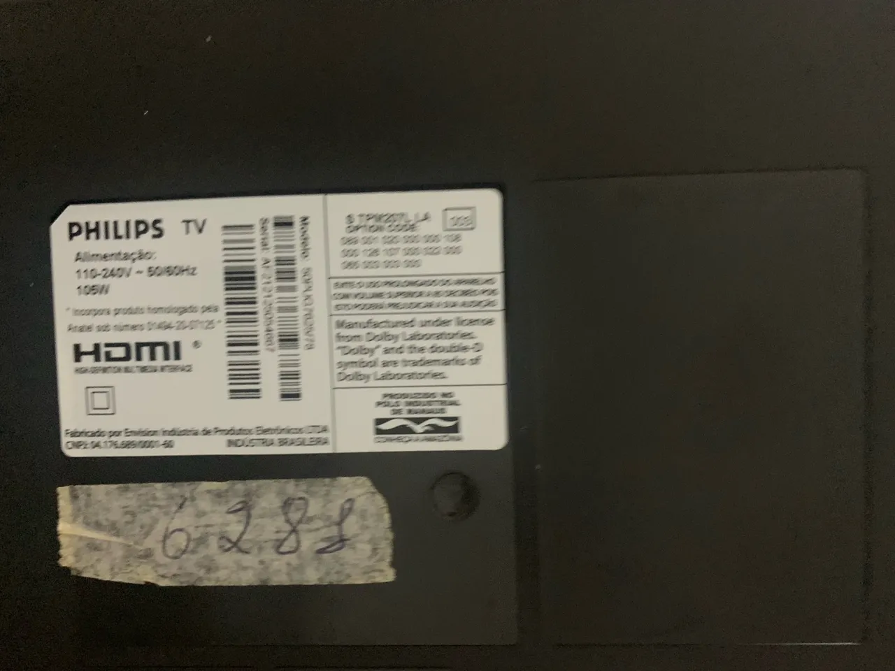 TV Philips 50 polegadas com defeito