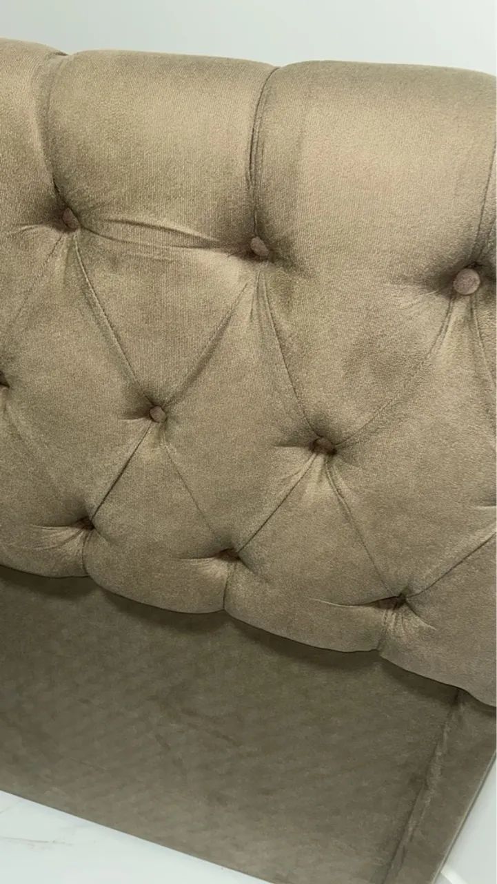 Cabeceira de Cama Estofada Castanho