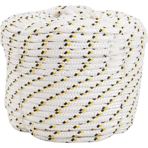 Corda multifilamento trançada 16,0 mm x 220 m, branca  em preto e amarelo,VONDER