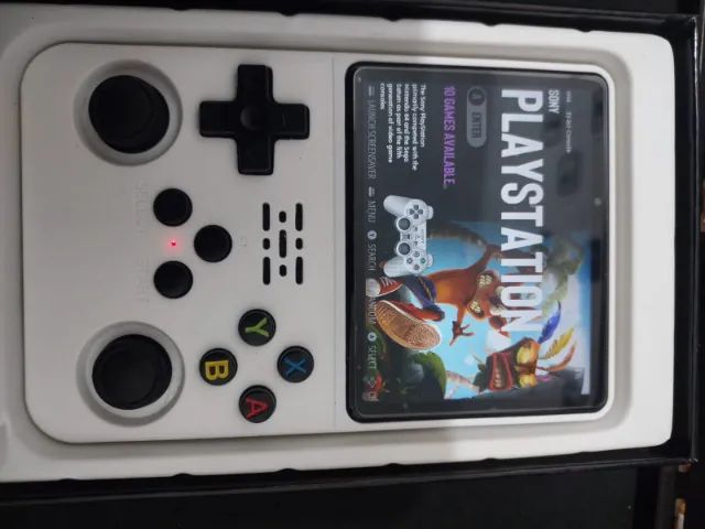Emulador portatil R36s com cartão de memoria kingston original 64gb, suporte de mão  e +