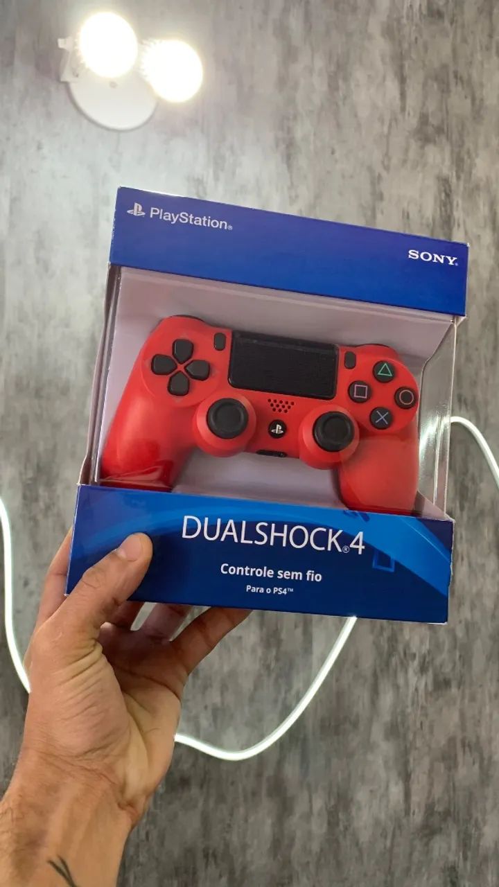 Controle PlayStation 4 Vermelho Red Magma Bluetooth Compatível Pc, Notebook, Smart TVs 
