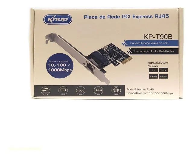 Placa De Rede Knup Kp-t90b, Pci-e 10/100/1000, Low Profile sem uso