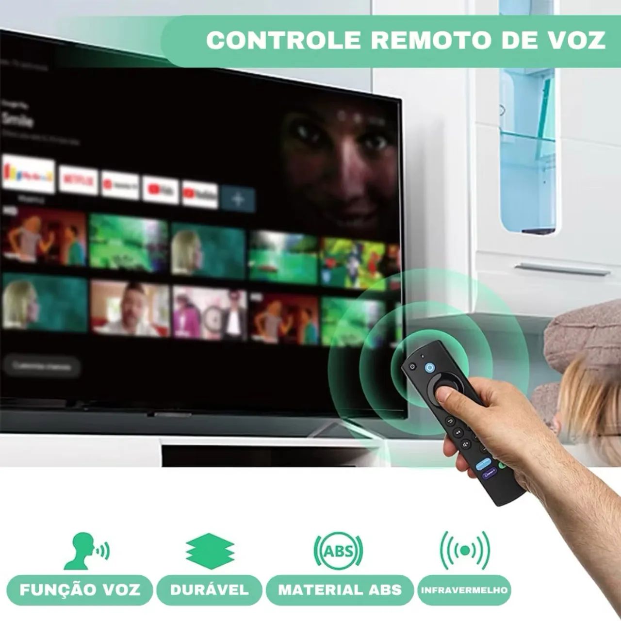 Controle Remoto Com Voz Para Amazon Fire Stick Tv 4k Lite  - Foto 2