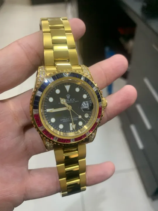 rolex gmt cravejado 