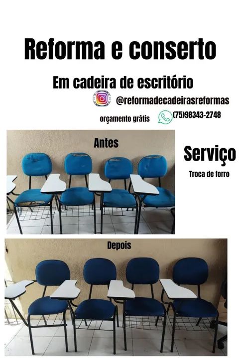 Reformas e serviços de manutenção em cadeiras de escritório  - Foto 5