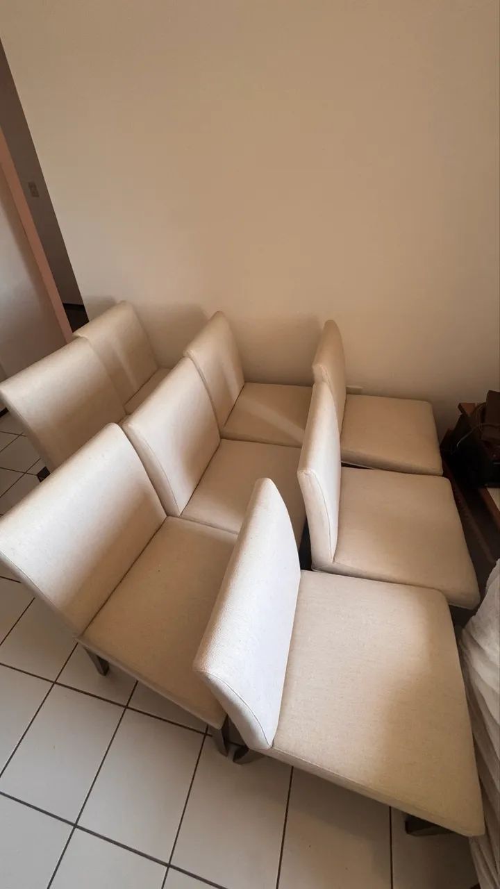 Vendo mesa de vidro c 8 cadeiras etna - Foto 4