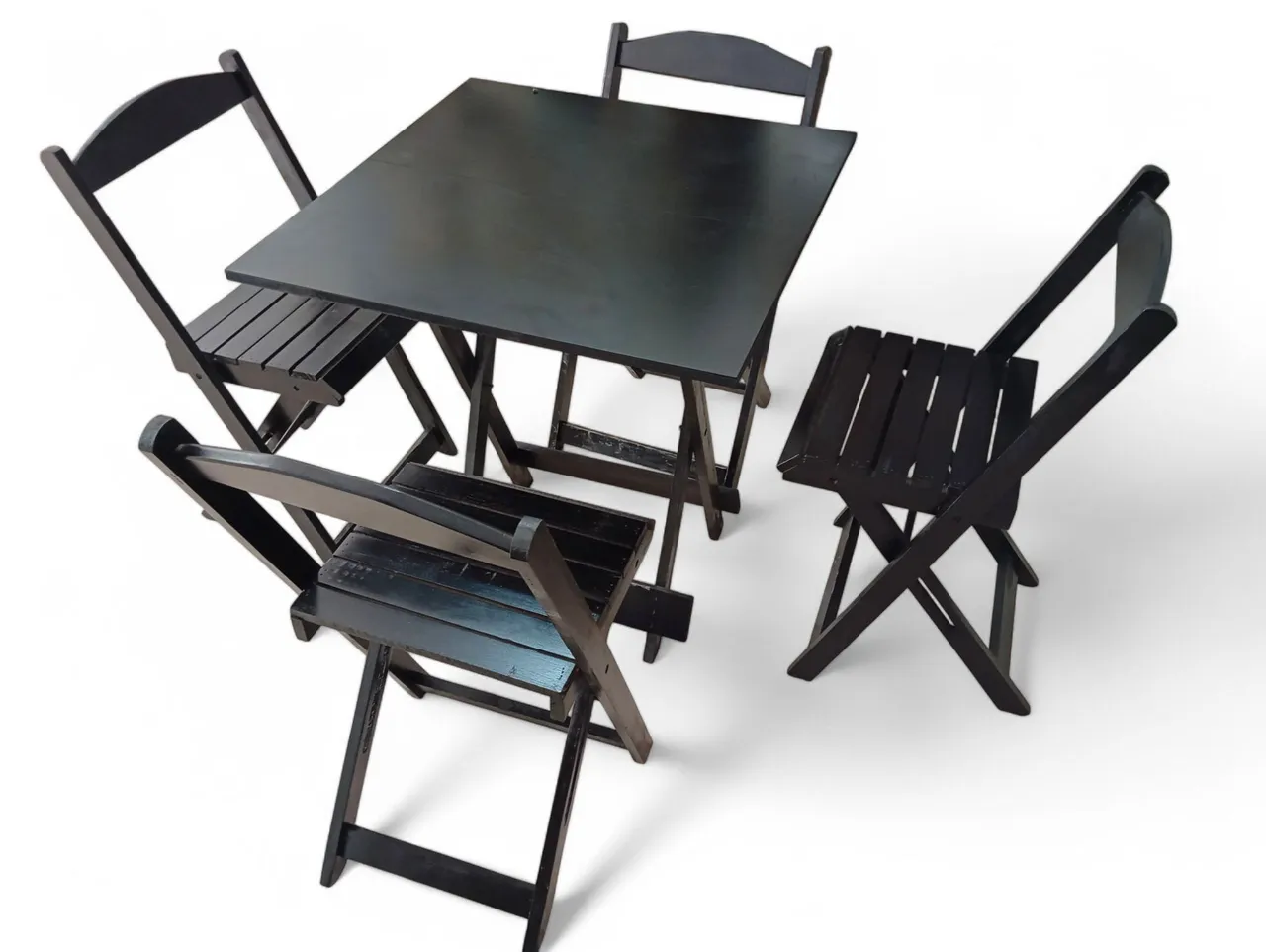 Conjunto 70x70 Dobrável com 4 cadeiras para Bares e Lanchonete