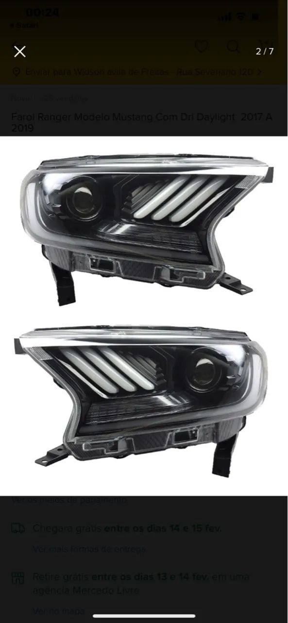 Par Farol Dianteiro Ranger Modelo Mustang 2016-2021 - Foto 3