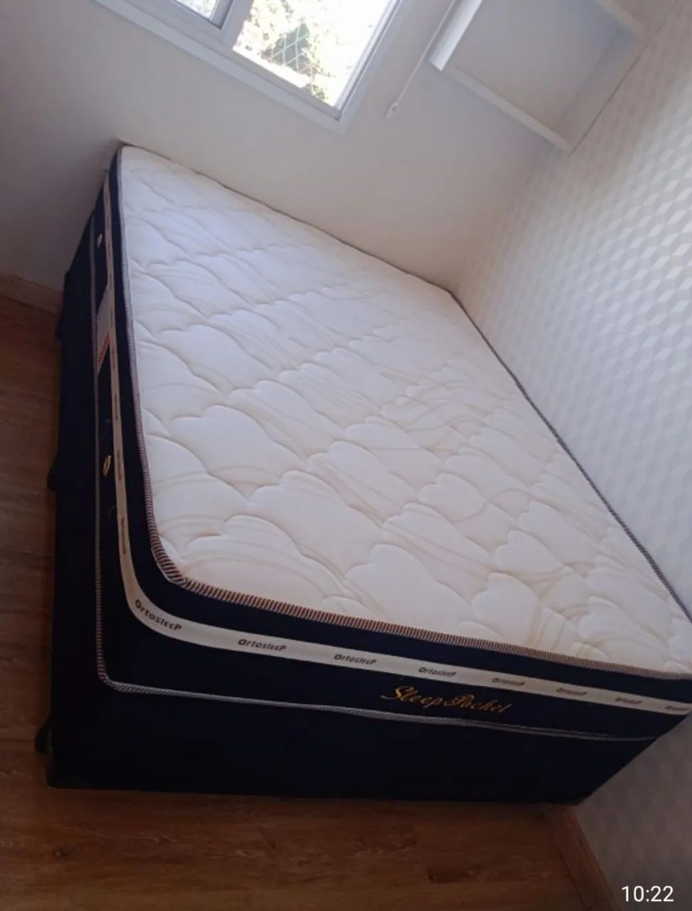 Cama casal box e colchão molas ensacadas 