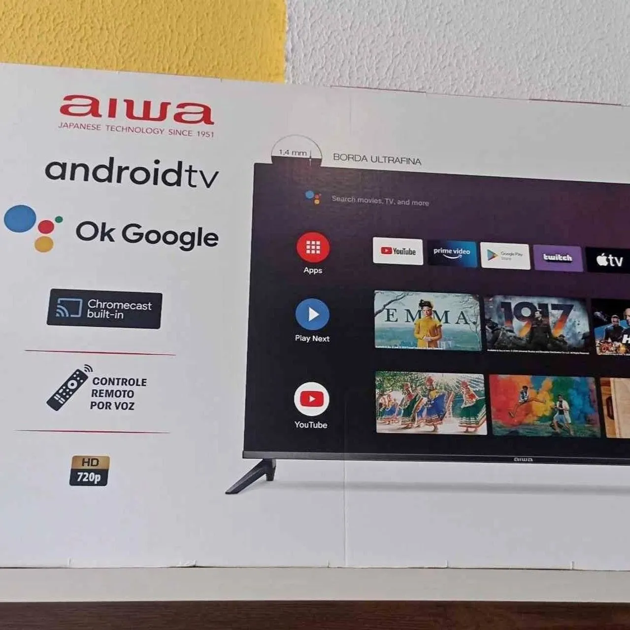 Smart TV Aiwa Android 720p Chromecast e Controle por Voz