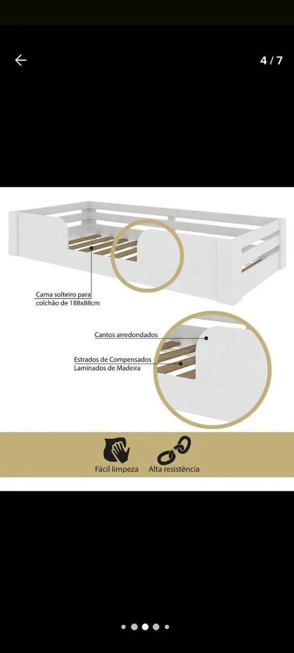 Cama infantil com grade de proteção  - Foto 2