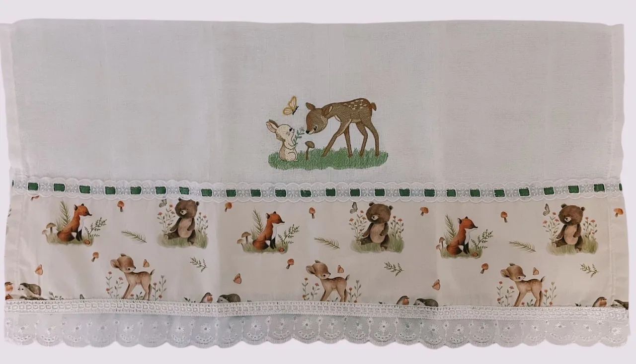 Kit fralda  Infantil novo ,fabricacoa propria- Bordada - Urso, Raposa, Coruja e Cervos - Foto 2