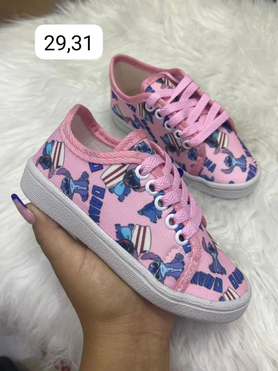 Promoção últimas unidades Tênis Infantil Stitch Rosa - Numeração 29 e 31