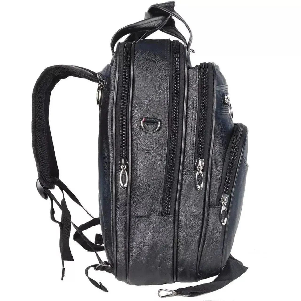 Mochila executiva em couro 3 modos de usar alça de Costa e ombro - Foto 2