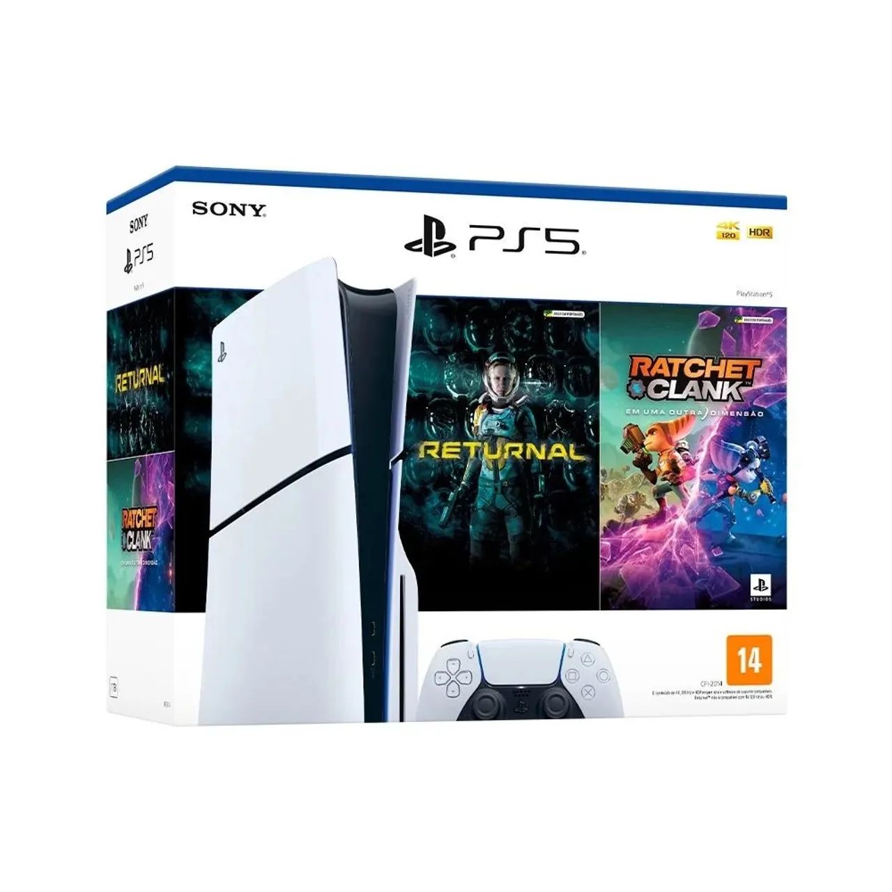 Ps5 slim com leitor de disco e  dois jogos gratuitos .. novo 