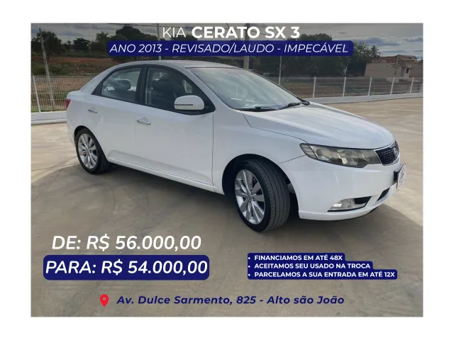 Kia Cerato 2013 SX 3 Automático - CONSERVADÍSSIMO - REVISADO E C/ LAUDO!! pagamento fácil