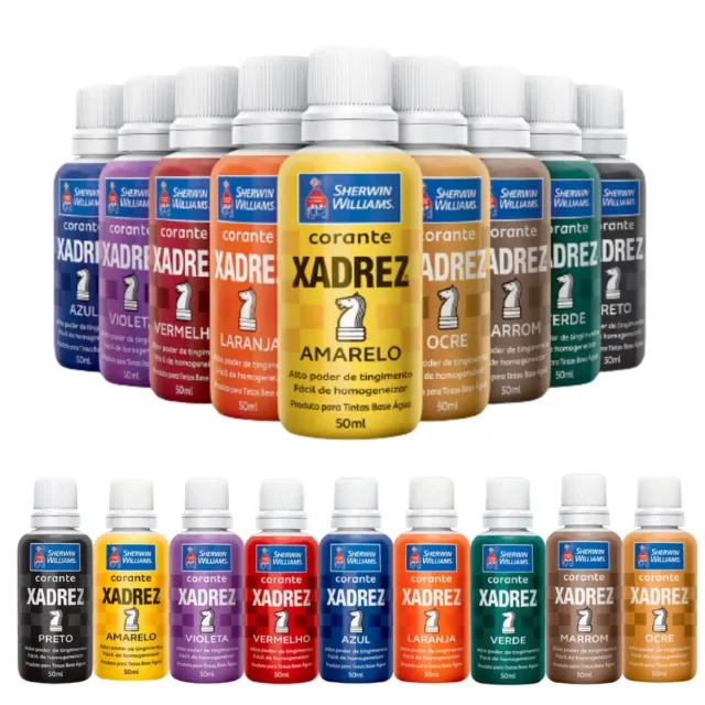 Bisnaga Corante Líquido Sherwin Williams 50ml - Pigmento Xadrez - Cores Vibrantes e Durado