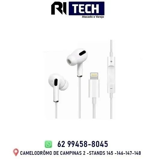 Fone Para Iphone Com Fio De Borrachinha - Lightning - Cor Branco Ipad E Iphone