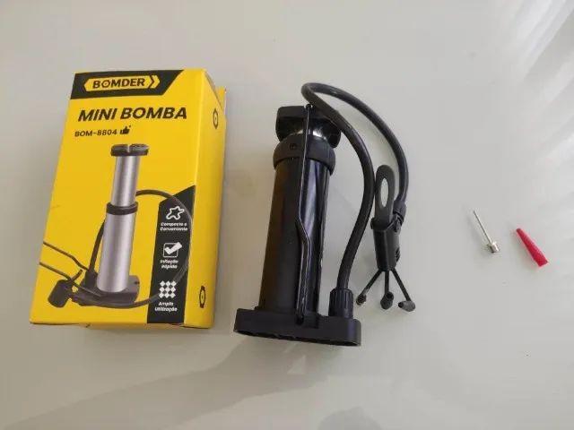 Bomba de Ar Para Pneu de Moto Bicicleta e Bolas - Foto 5