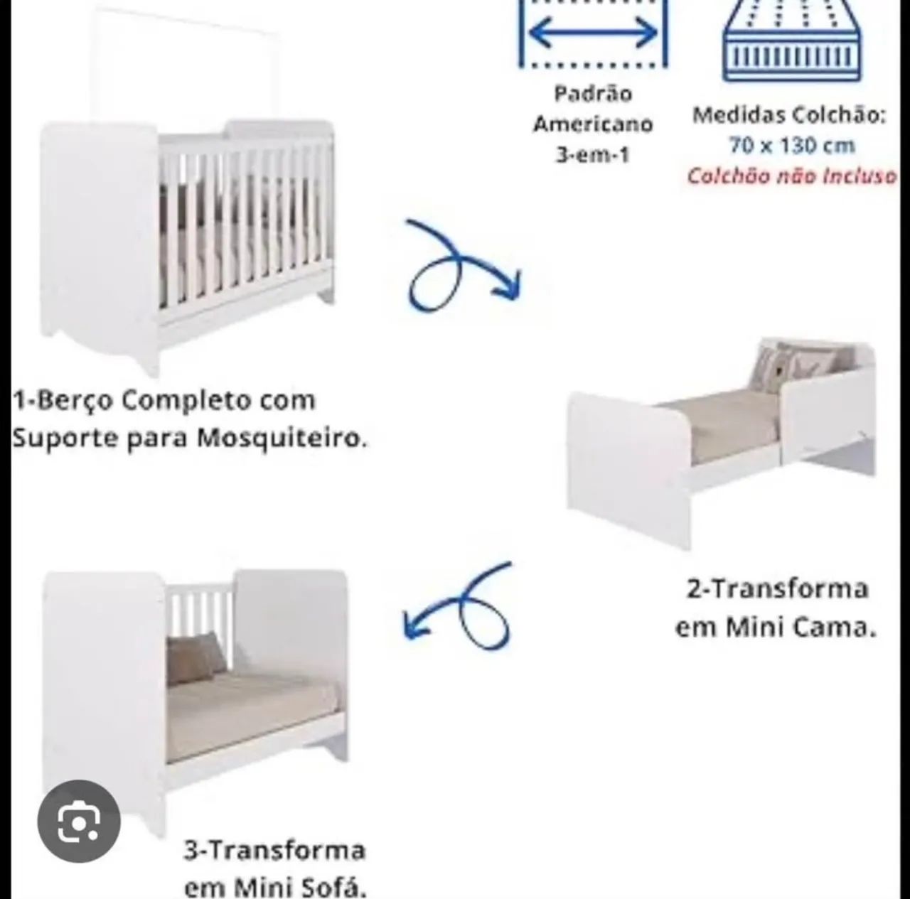 Berço 3 em 1