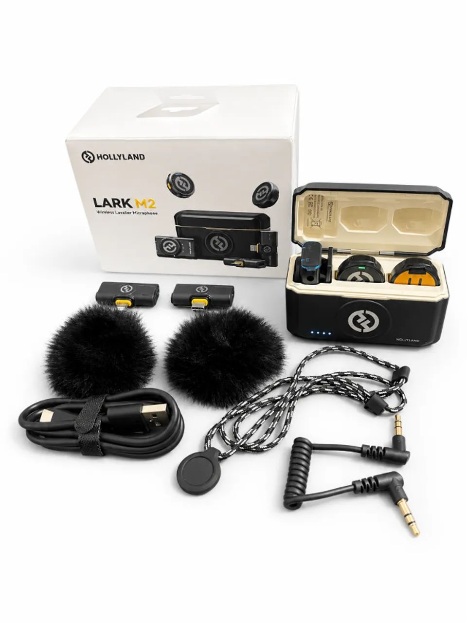 Microfone Lapela Duplo Hollyland Lark M2 Combo