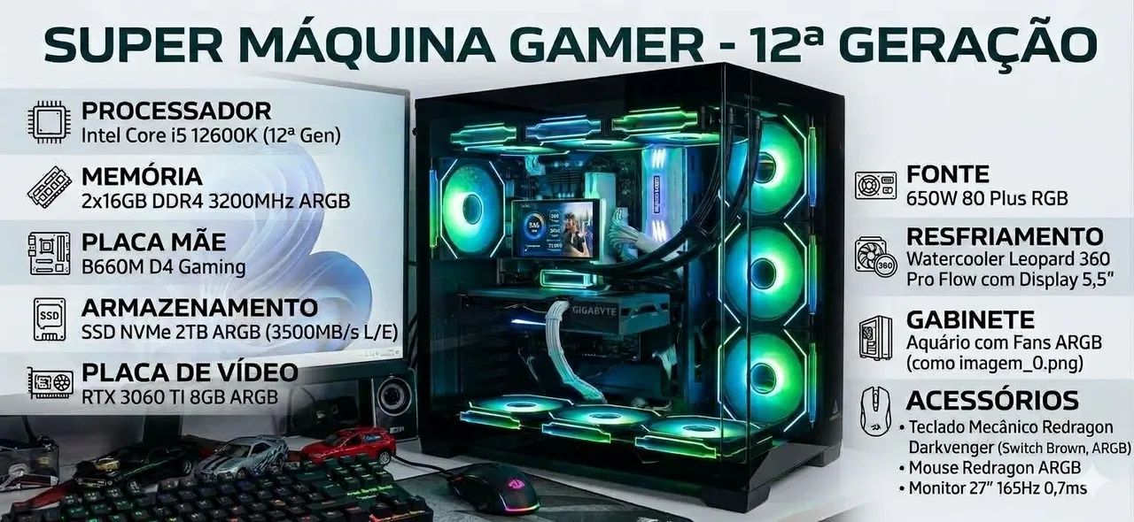 Pc gamer intel 12th vnd ou troco