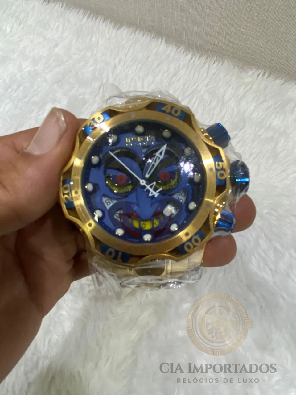 Relógio Invicta Joker Azul Dourado Automático C/ Caixa Original