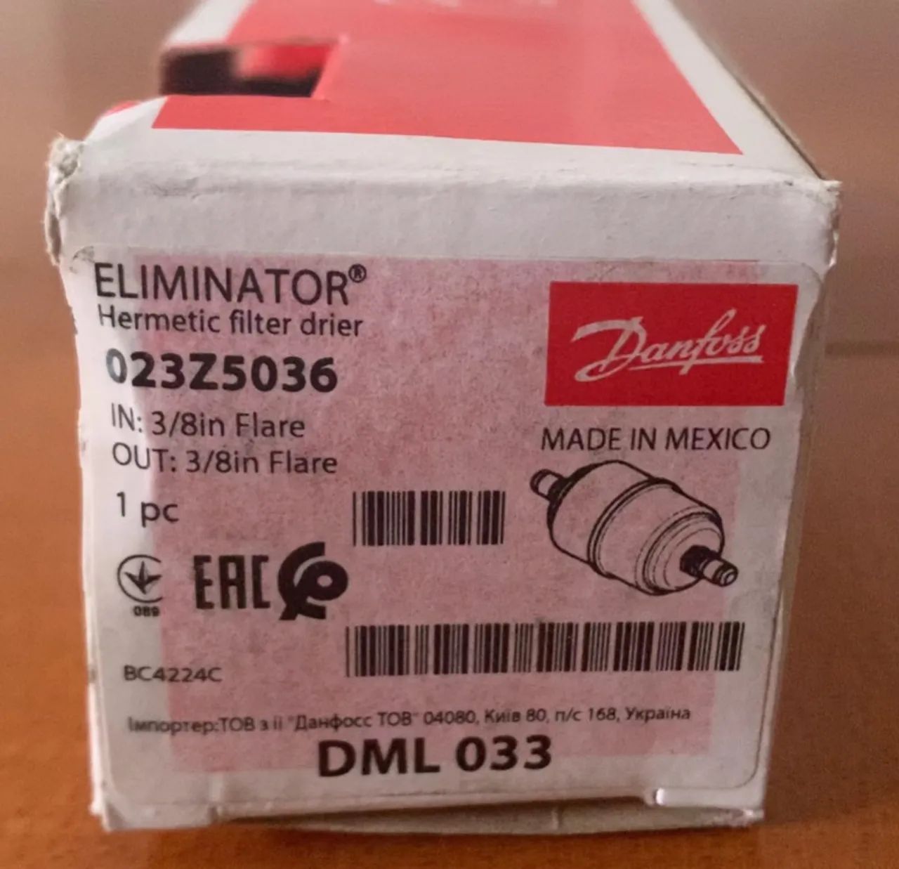 FILTRO SECADOR DANFOSS DML 033 - 3/8 ROSCA MODELO 023Z5036 - Foto 2