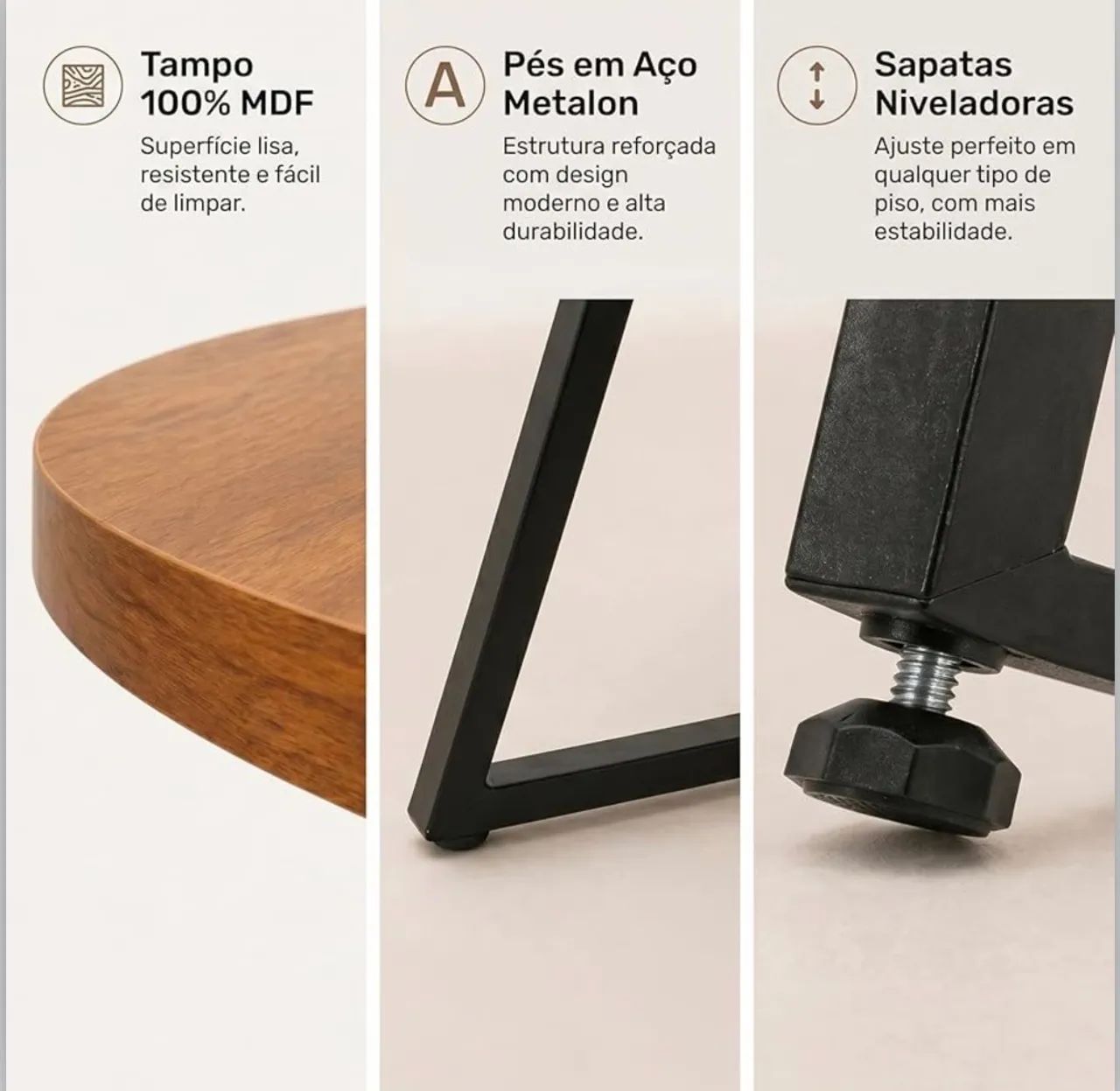 Mesa de Jantar Redonda Industrial 90cm - Design Moderno e Sofisticado - Foto 5